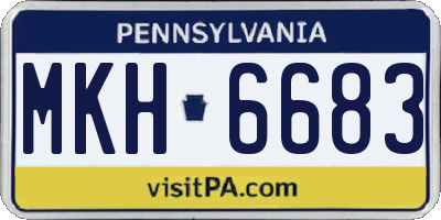 PA license plate MKH6683