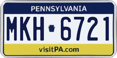 PA license plate MKH6721