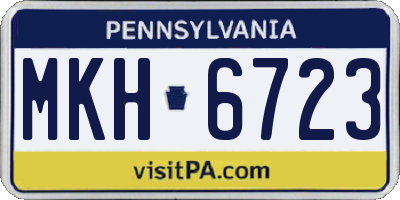PA license plate MKH6723