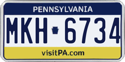 PA license plate MKH6734