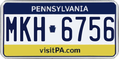 PA license plate MKH6756