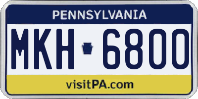 PA license plate MKH6800