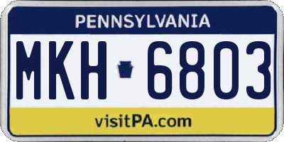 PA license plate MKH6803