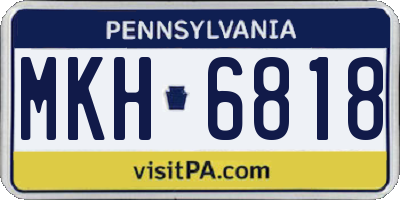 PA license plate MKH6818
