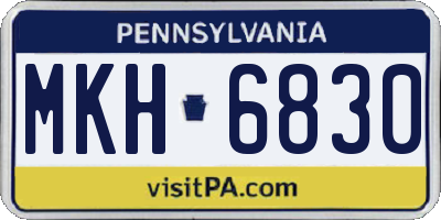 PA license plate MKH6830