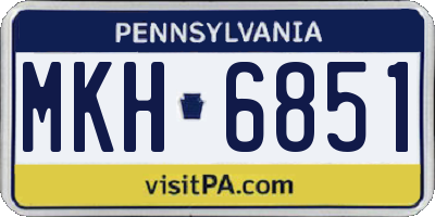 PA license plate MKH6851