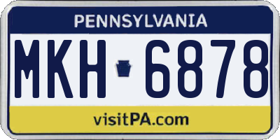 PA license plate MKH6878