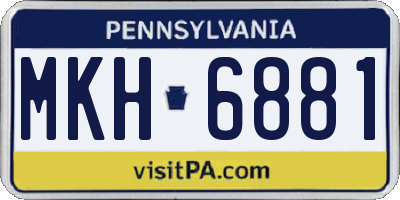 PA license plate MKH6881