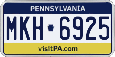 PA license plate MKH6925