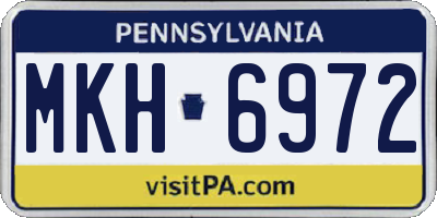 PA license plate MKH6972