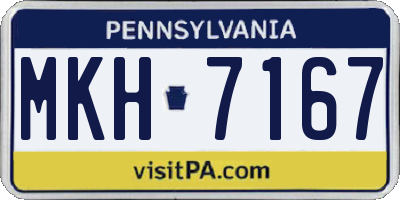 PA license plate MKH7167