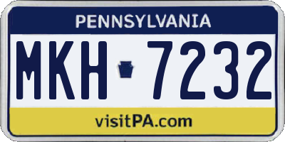 PA license plate MKH7232