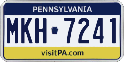 PA license plate MKH7241