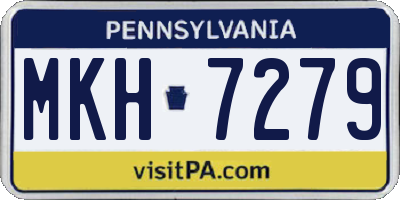 PA license plate MKH7279