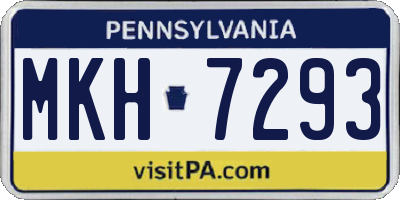 PA license plate MKH7293