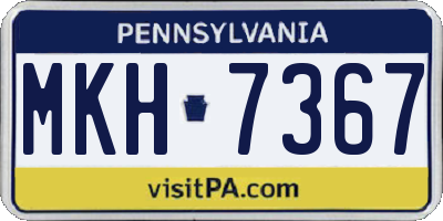 PA license plate MKH7367