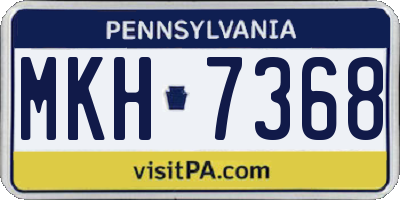 PA license plate MKH7368