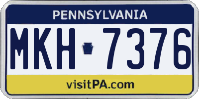 PA license plate MKH7376