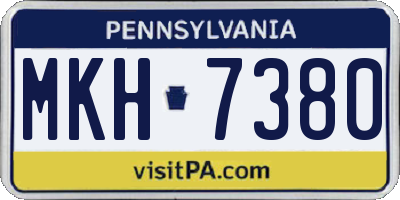 PA license plate MKH7380