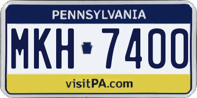 PA license plate MKH7400