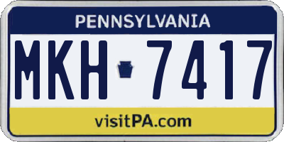 PA license plate MKH7417