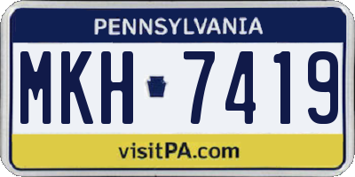 PA license plate MKH7419