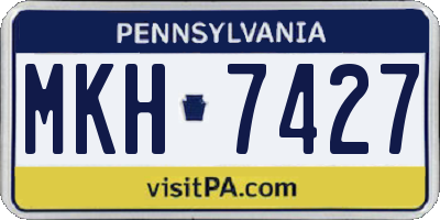 PA license plate MKH7427