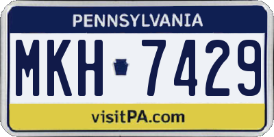 PA license plate MKH7429