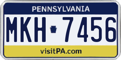 PA license plate MKH7456