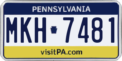 PA license plate MKH7481