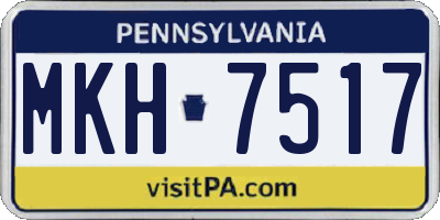PA license plate MKH7517