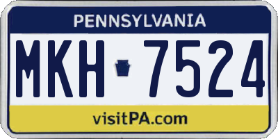PA license plate MKH7524