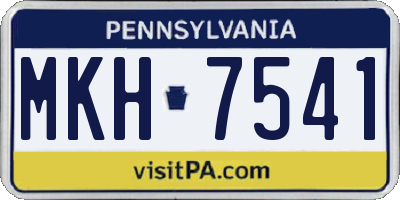 PA license plate MKH7541