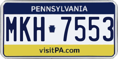 PA license plate MKH7553