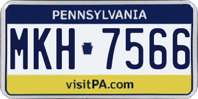 PA license plate MKH7566