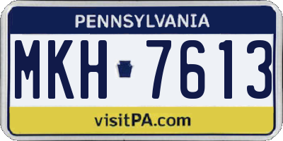 PA license plate MKH7613