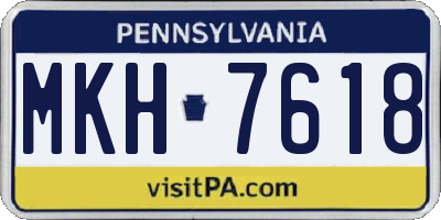 PA license plate MKH7618