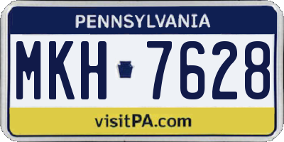 PA license plate MKH7628