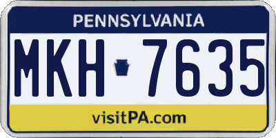 PA license plate MKH7635