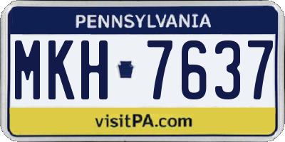 PA license plate MKH7637