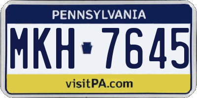 PA license plate MKH7645
