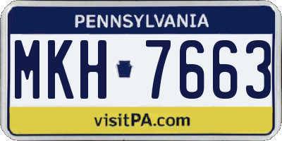 PA license plate MKH7663
