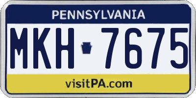 PA license plate MKH7675