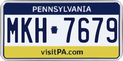 PA license plate MKH7679