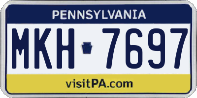 PA license plate MKH7697