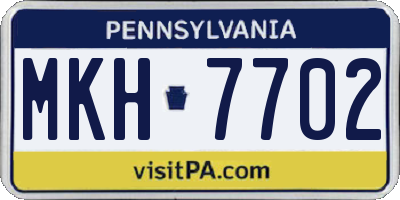 PA license plate MKH7702