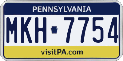 PA license plate MKH7754