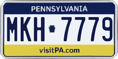 PA license plate MKH7779