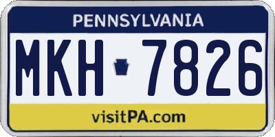 PA license plate MKH7826