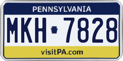 PA license plate MKH7828